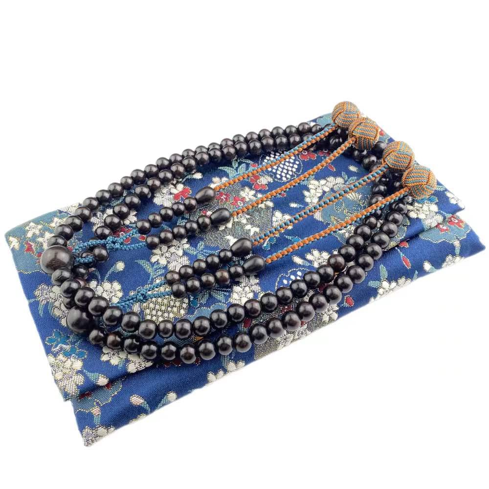 Myorenka Shingon Buddhist Formal Prayer Beads for Ebony Furiwake Shaku Ni 12 Sun Odamaki Bonten Prayer Beads Bag Koyasan Honren Prayer for Memorial