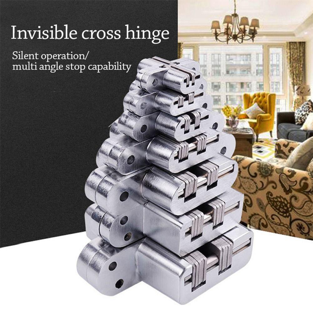 1pc Concealed Hidden Hinge Stainless Steel Door Hinge Multiple Uses Cross Hinges  for Cabinet Door
