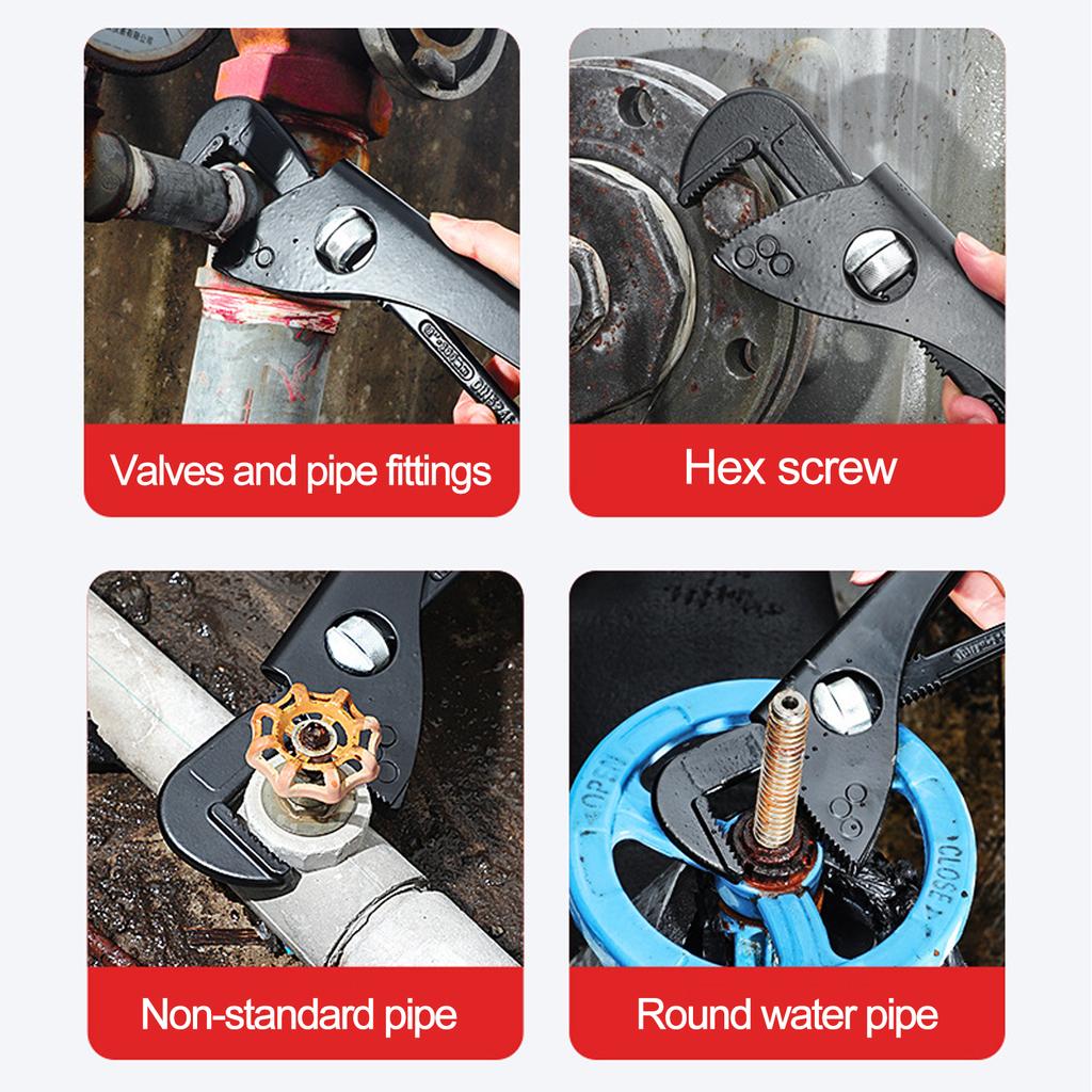 7/10inch Professional Pipe Wrench Plumbers Adjustable Heavy Duty Plumbing Tool Comfortable Grip Handle for Mechanics Home Repair