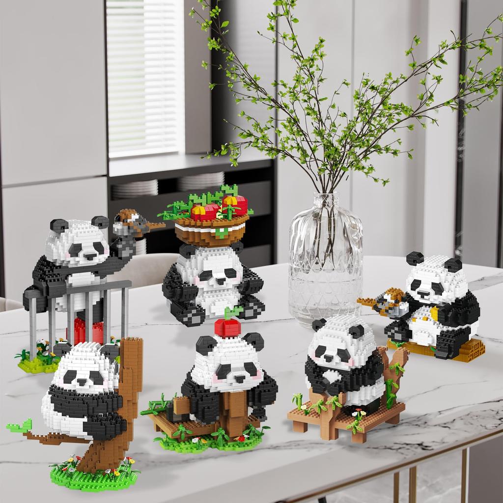 LULUFUN Panda Mikro Zwierzątko Mini Budowanie DIY Edukacyjne Dla Dzieci Boże Narodzenie Urocze Klocki, Zabawki, Klocki, Zestaw, Model, Zabawka, Prezent, Urodziny, Podarek, (Panda-F)