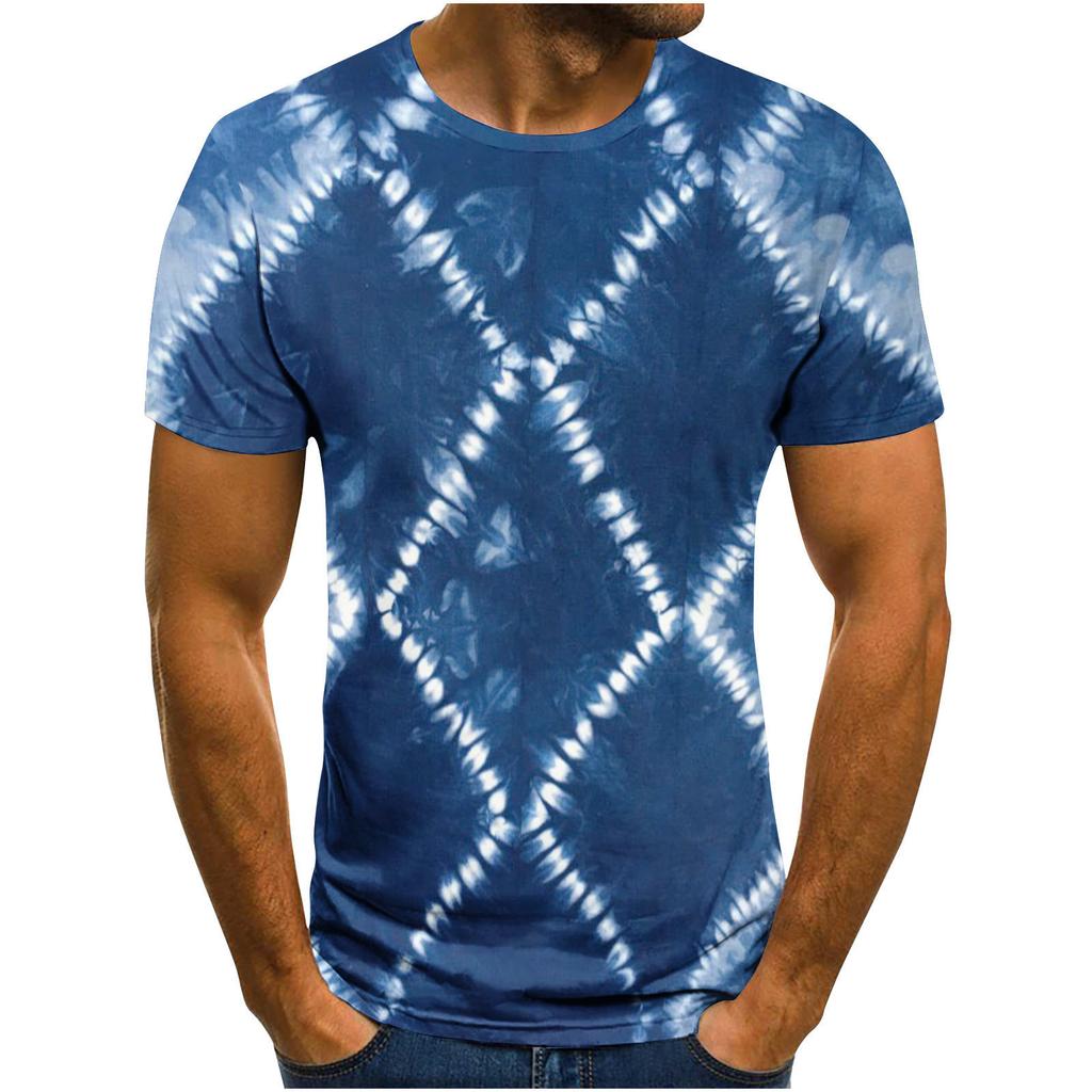 Summer Round Neck 3D Visual Feast Abstract Print Top Fashionable Casual Short Sleeved Men's T-shirts