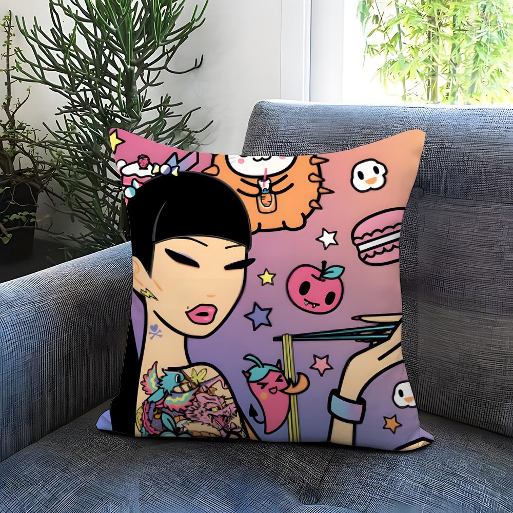 POPULAR T-TTokidokiSS Cushion Cover Comfortable Reversible Pillow Cover Ideal for Car Sofa Bedroom & Beyond