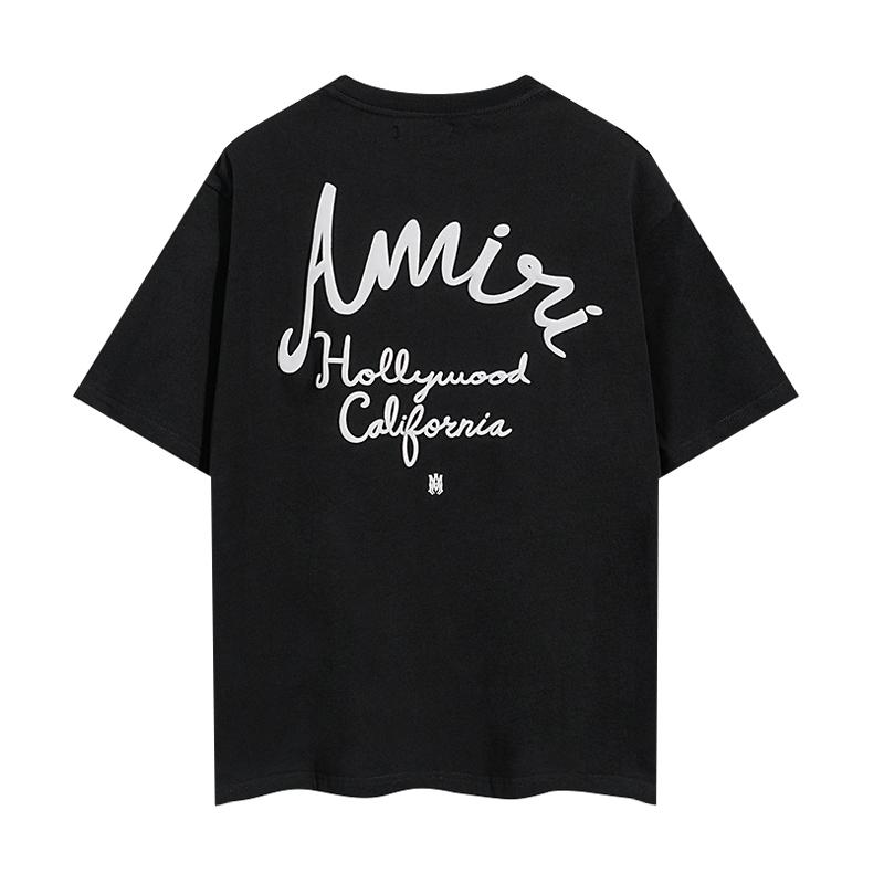 2066 Amiri 2025 Summer New Men's and Women's Loose High Quality Cotton Plus Size T-shirt Couple T-Shirt
