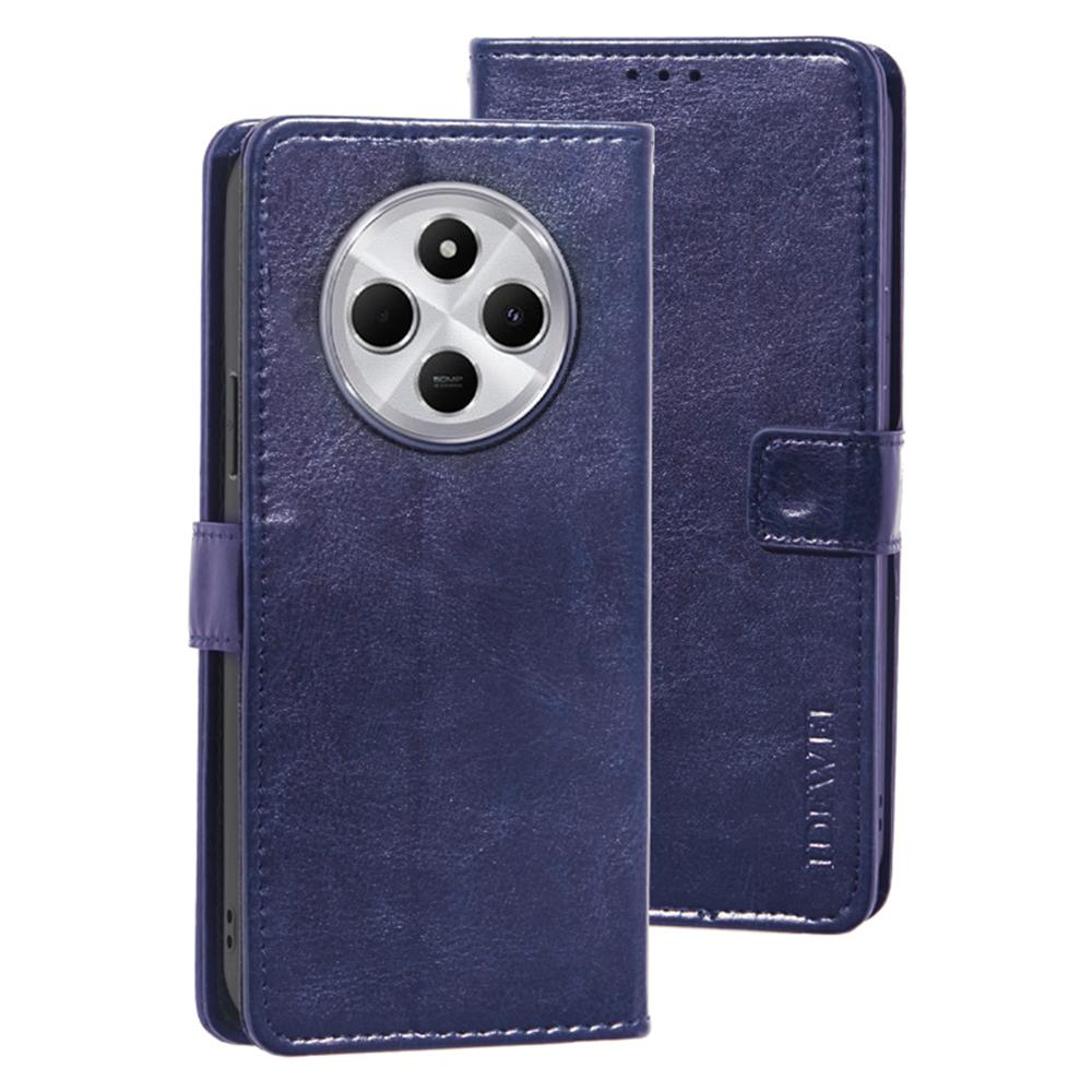 IDEWEI For Xiaomi Poco C75 4G/Redmi 14R 5G/14C 4G Stand Case Crazy Horse Texture Leather Phone Cover