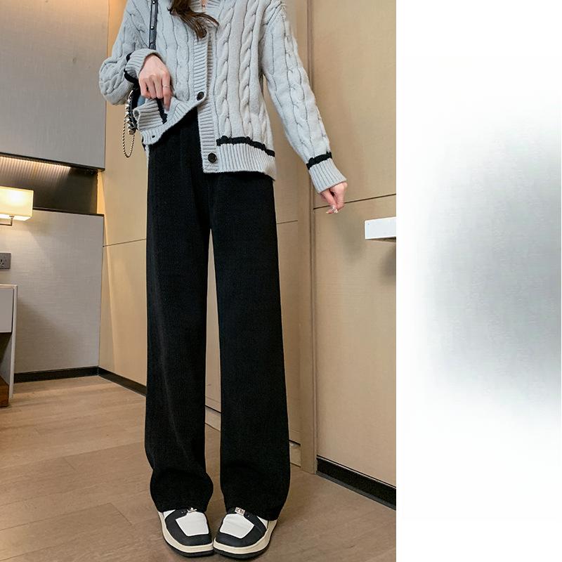 

Брюки палаццо женские популярные большого размера прямого кроя весенние, осенние и зимние новые универсальные и тонкие с высокой посадкой утолщенные повседневные брюки S