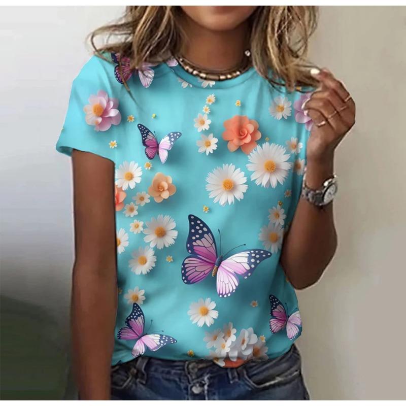 

Женская футболка с круглым вырезом и короткими рукавами, с 3D-принтом, повседневная, однотонная женская футболка 6XL