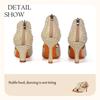 Womens Sequins Dance Shoes Girls Ballroom Party Latin Dance Shoes Jazz Salsa Performance Fashion Dance Shoes Heeled 5/7/9CM