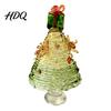 Small Christmas Ornament for Desk Glazed Tree Figurine Colorful Miniature Xmas Decor Handcrafted Glass Craft Display Table Centerpiece Home