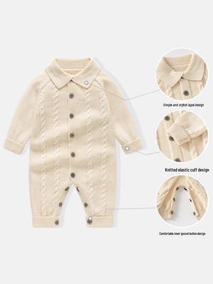 European & American Style Newborn Cotton Romper for Autumn/Winter - Perfect for First Birthday
