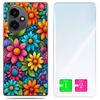 Etui Do Honor X7D / 400 Smart Obudowa Foto Case Plecki Kwiaty + Szkło 9H