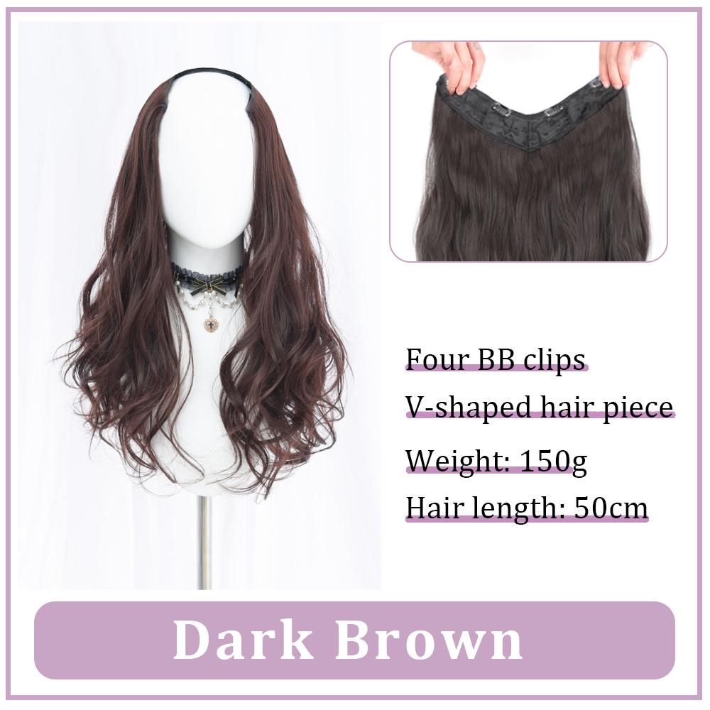 Long Wavy Synthetic Hair Extensions 4 Clip In One Piece Hair Wigs For Women Synthetic Clip On Hair Extensions