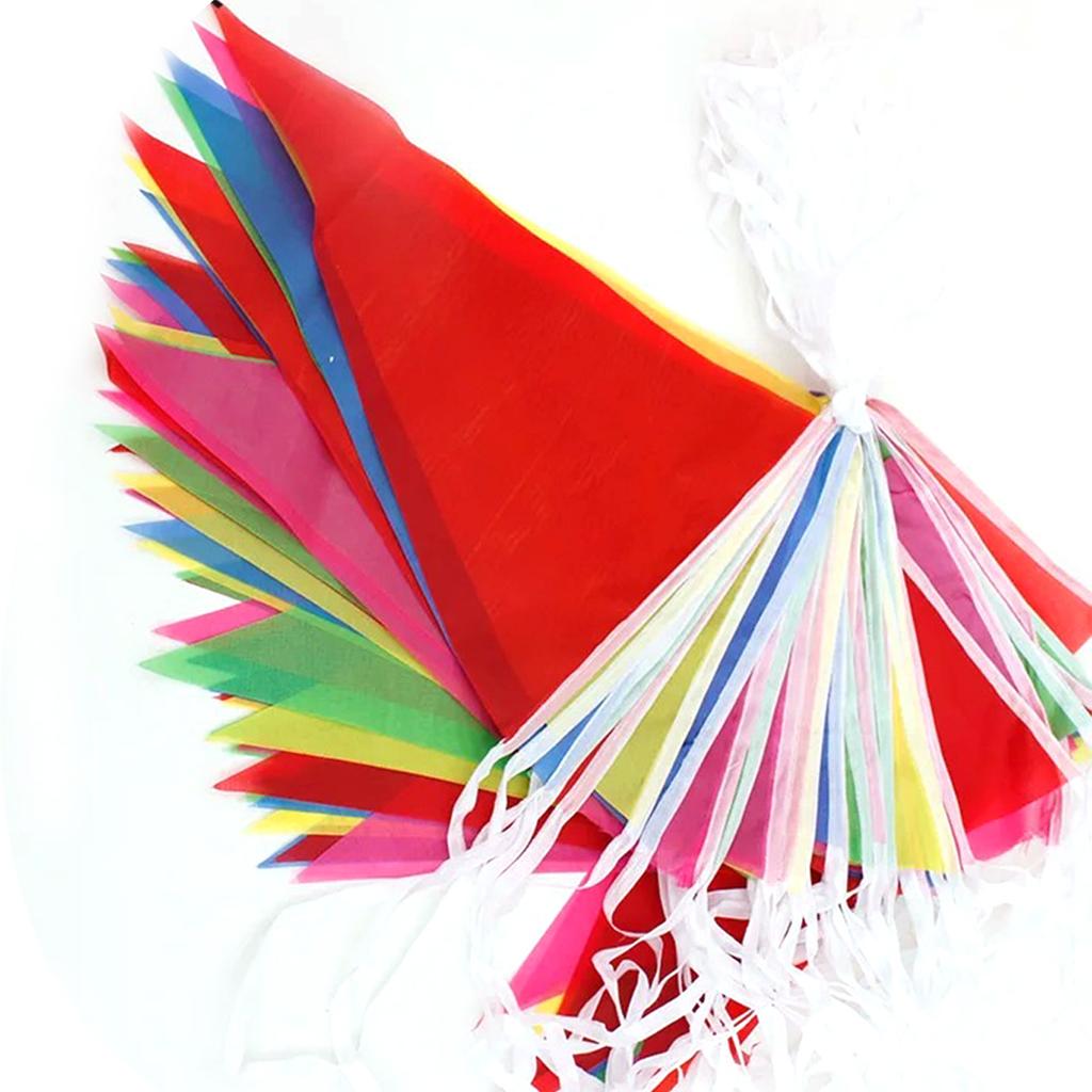 10Pcs Flag String Colorful Banner Decoration Hanging Pennant Decor 50M Length for Outoor