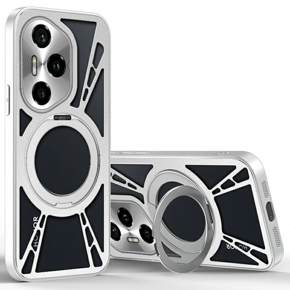 Θήκη για Honor 300 Pro Μαγνητική βάση στήριξης Κοίλη Απαγωγή θερμότητας Σιλικόνη+PC+Μεταλλικό πλαίσιο Κάλυμμα τηλεφώνου