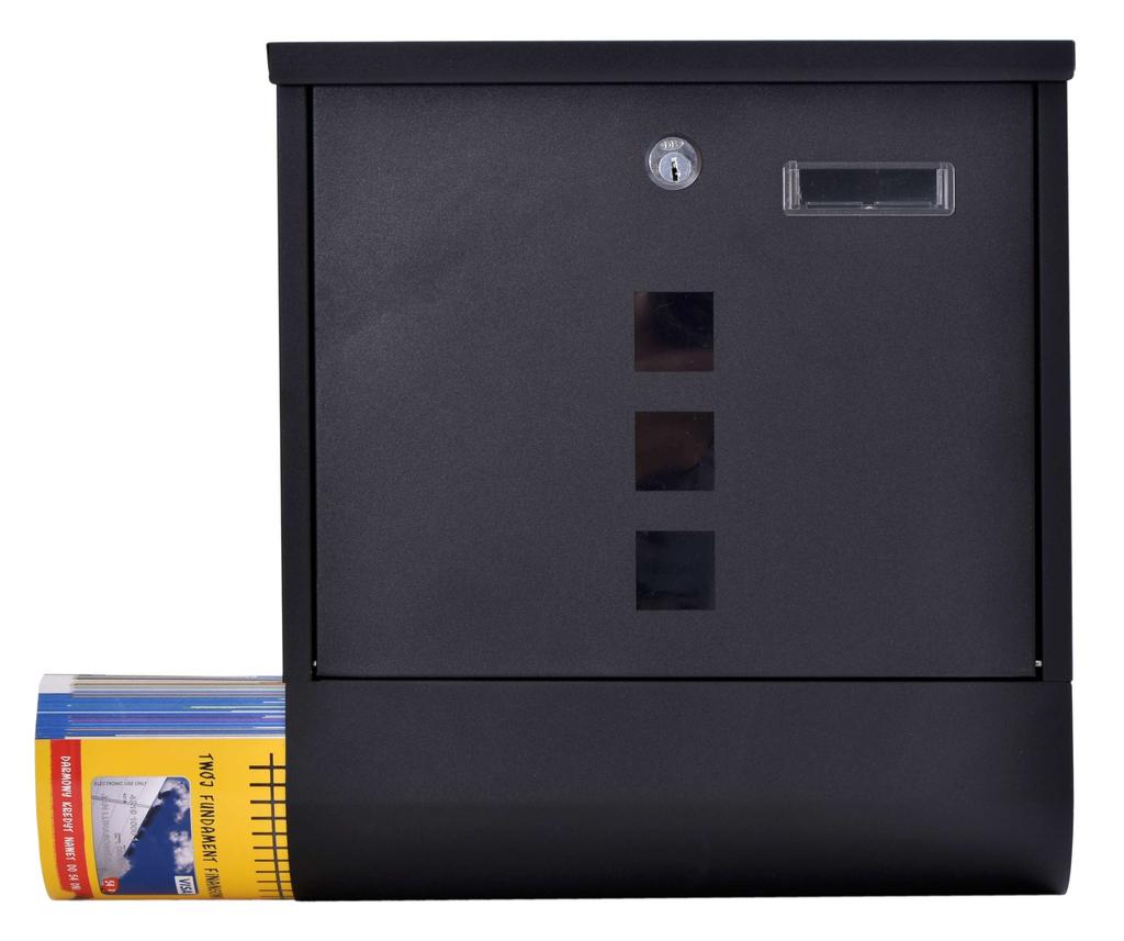 Hans Letterbox with Newspaper Holder Black