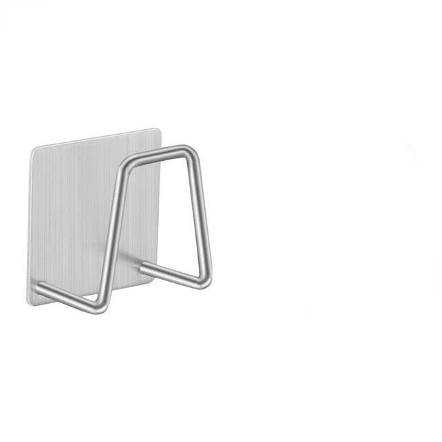 Stainless Steel Sink Tray Drainer Rack Kitchen Sink Sponge Holders Self Adhesive Hook Storage Holder Kitchen Wire Rag Organizer