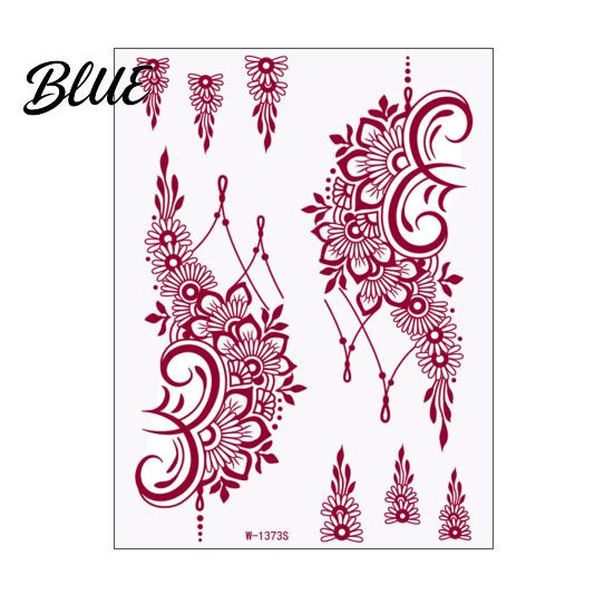 Quick Apply Tattoo Stickers Temporary Sticker Flower Lace Lotus Pattern Fake Tattoos for Women Men Fun Family Waterproof DIY Face Arm Leg