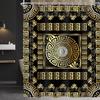 Black Gold Geometric Shower Curtain Vintage Greek Key Abstract Modern Classic Retro Antique Luxury Simple For Man Males Fabric
