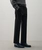 DRAW FIT Dove Wool Relaxed Straight Slacks [Black]
