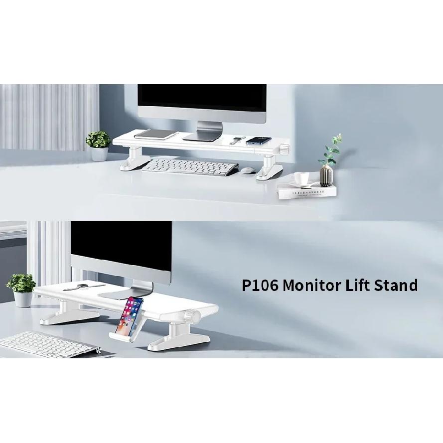 Eary Computer Monitor Stand Riser Height Adjustable With 4-Port USB 3.0 Type-C for Laptop Office Desk Accessories Phone Holder