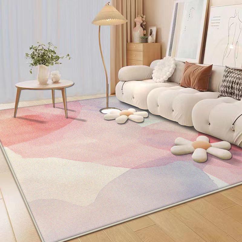 Tapetes Rosa de Luxo Nórdico Decoração de Sala de Estar Casa Tapete Simples Quarto de Menina Moderna Tapete Macio de Chão Quarto Cabeceira Tapetes Grandes