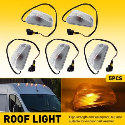 5pcs Clear Lens Amber Halogen Front Cab Roof Light Kit For 2014-23 RAM ProMaster