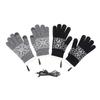 Winter USB Rechargeable Heated Gloves Touchscreen Warm Knitted Gloves with Snowflake Design for Cold Weather Outdoor Sports Dail