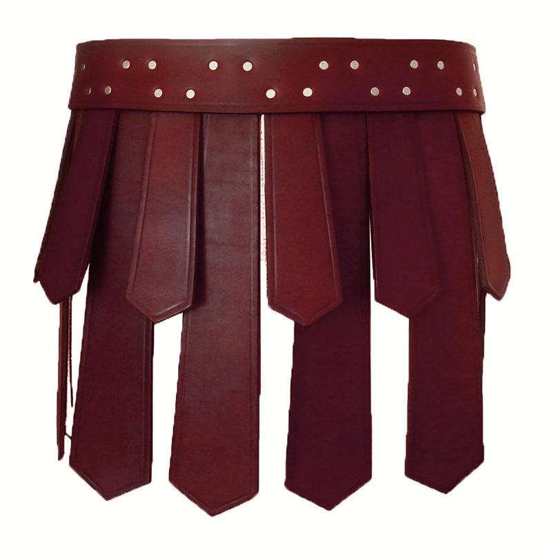 Mens Roman Gladiator Costume Set – Medieval Warrior Armor Skirt & Faux Leather Shoulder Guard – Ancient Spartan Soldier Outfit