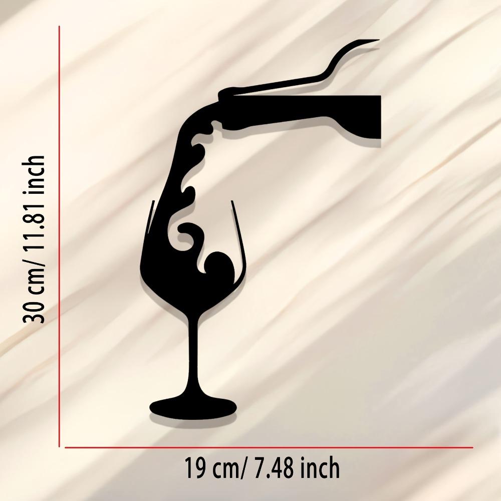 

1pc Iron Wall Art Wine Theme Bar Home Decor Black Metal Sculpture 12in