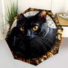 1pc Stained Glass Cat Decor Automatic Open/Close Umbrella, Compact Travel Umbrella, 8-Rib Sturdy Frame - Ideal Gift for Friends Yy251118065