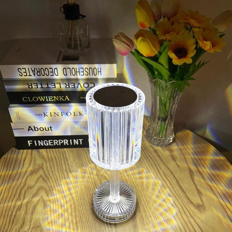 Crystal Rose Rechargeable Portable Touch Bedside Lamp Table Lamp For Living Room Bedroom