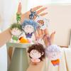 Cute Curly Hair Doll Plush Keychain Soft Kawaii Big Head Boy Girl Stuffed Pendant Healing Bag Charm Creative Plush Toy Gift