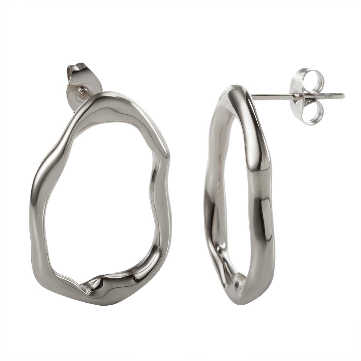 

JOVO LOVE European and American Style Irregularly Stud Earrings Stainless Steel Geometric Earring for Women Lightweight Jewelry