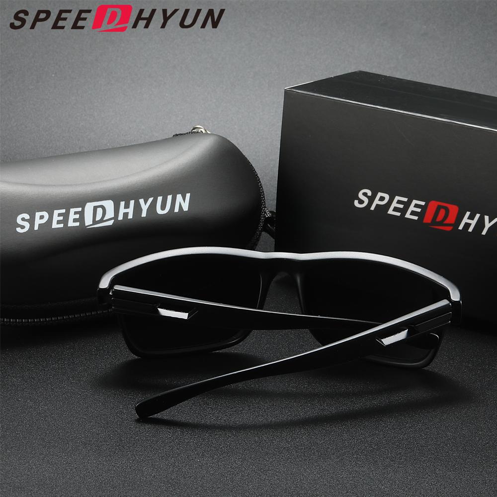 SPEEDHYUN Ultra Light Polarized Sunglasses with Retro Matte Black Frame