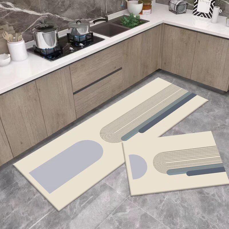 Stylish Non-Slip Kitchen Floor Mats: Dirt-Resistant, Water-Absorbing, Oil-Absorbing, Long Combination Set