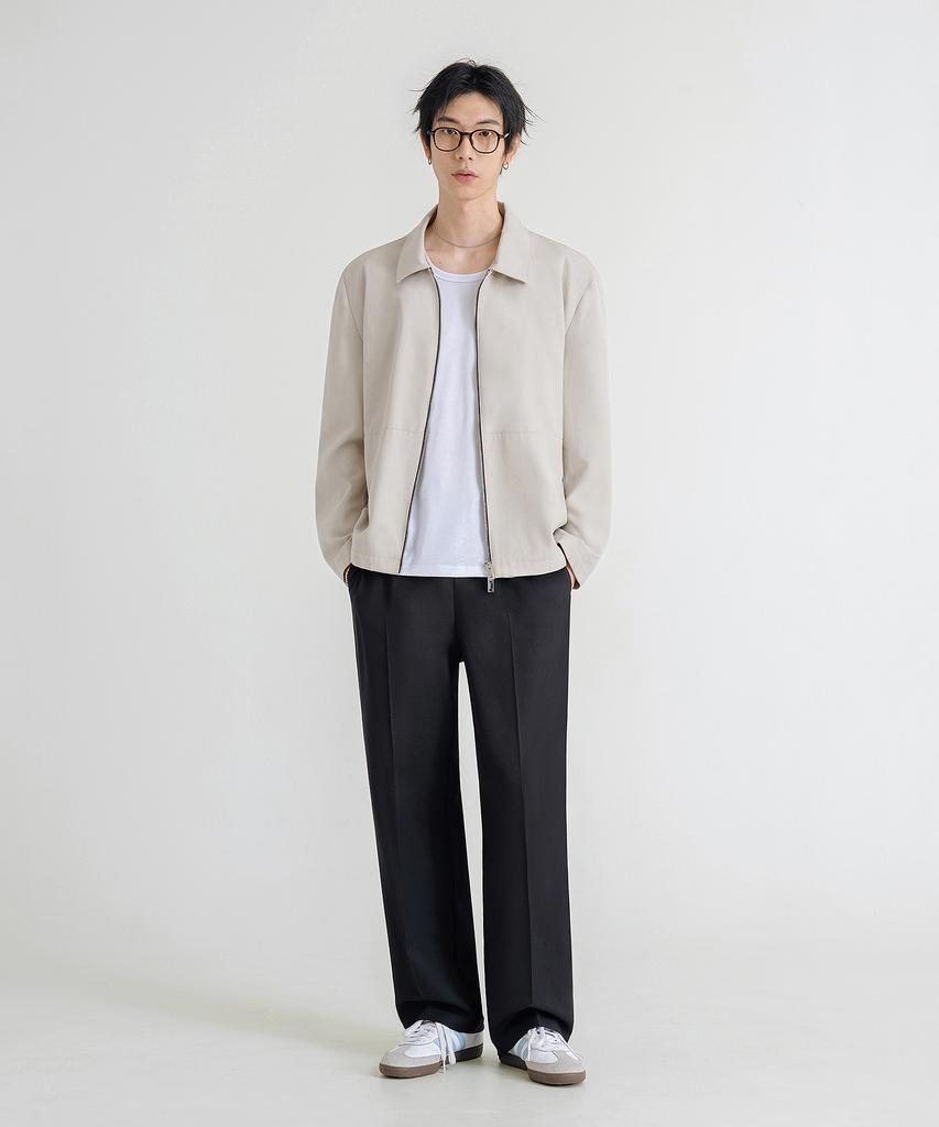 LEMAIN SECOND Easy Semi-Wide Banding Slacks [Charcoal]