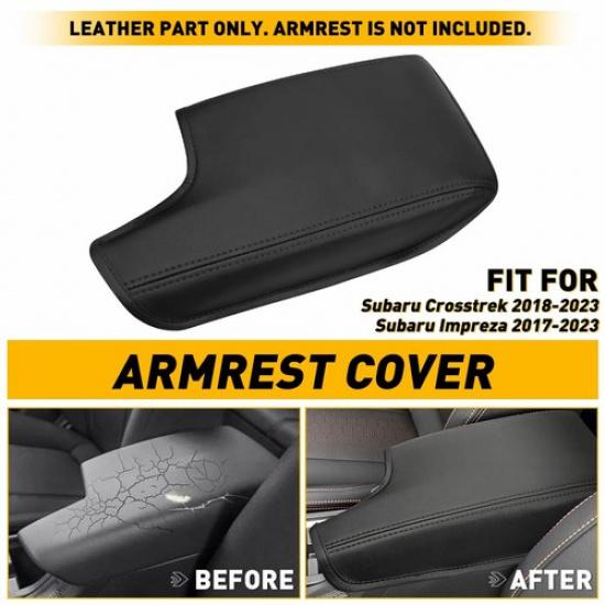 Center Console Armrest Cover Lid Pad Cushion Leather Fit Subaru Impreza 2017-23