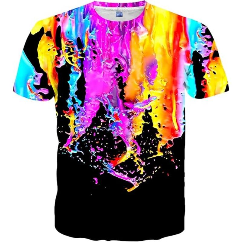 Popular Sale Stylish Outdoor Comfort Polyester Men's Short Sleeve T-Shirt with Interstellar Sci-Fi Pattern Digital Print