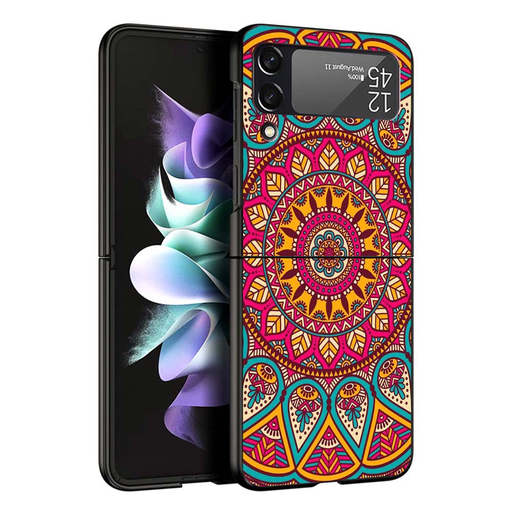 Totem Mandala Colorful Flower Phone Case For Samsung Galaxy Z Flip7 Flip6 5G Flip5 Flip4 Flip3 ZFlip 7 6 3 4 5 Shockproof Back C