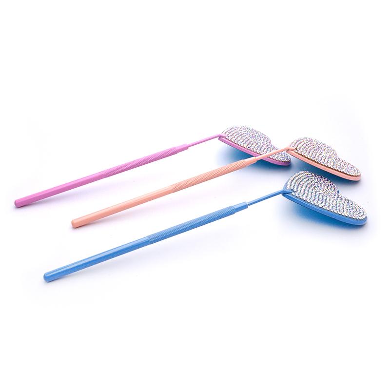 1PC Multifunction Lash Mirror Stainless Steel Magnifying Mirror With Diamond For Checking False Eyelashes Extension Makeup Supplies