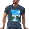 T-shirt Paesaggio Montano Taglia Grande Manica Corta per Unisex