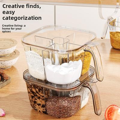 Seasoning Box, Household Kitchen Seasoning Jar, Multi-compartment Salt, Monosodium Glutamate, Pepper, Sodium Seasonings, Seasoning Bottle