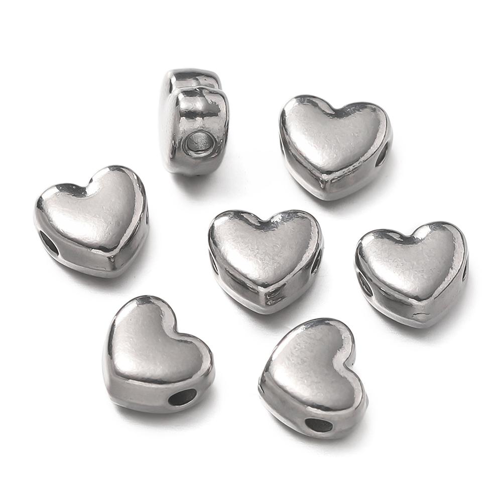 

10Pcs/Pack Stainless Steel Various Shape Gold Steel Color Texture Spacer Beads for DIY Bracelet Jewelry Making Accessories 10pcs