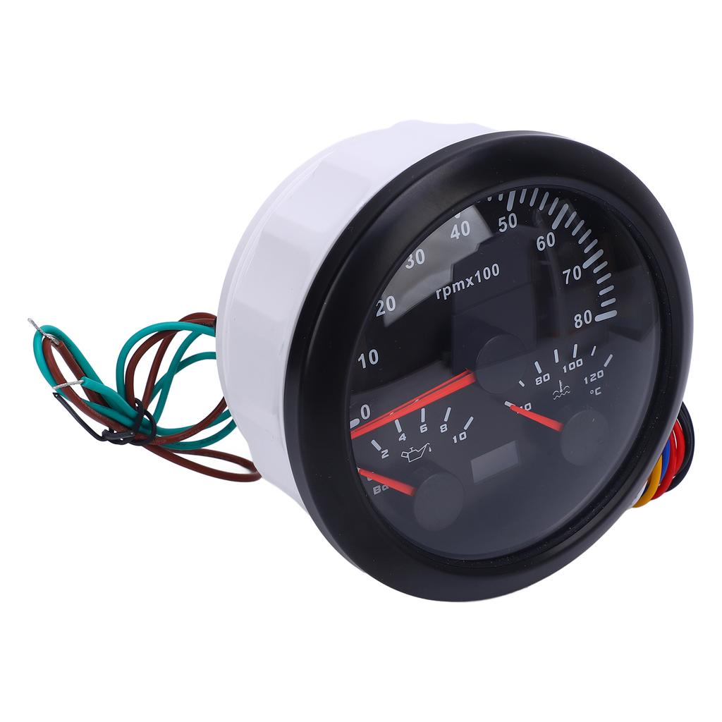 3 In 1 85mm Tachometer 8000rpm 40 To 120 Celsius Water Temp 0 To 10bar Oil Pressure 7 Color Backlight for Car Truck Boat