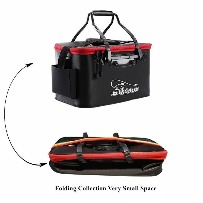 11/19/23/28/35L Foldable Folding Thicker Eva Living Fish Box Tank Bucket Camping Outdoor Fishing Equipment Fishbox Storage Bag