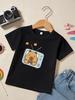 Capybara Inside Retro TV With Oranges Cartoon Print T Shirt Boys Girls Cute Short Sleeve Tee Family Matching Kids Cotton Tops