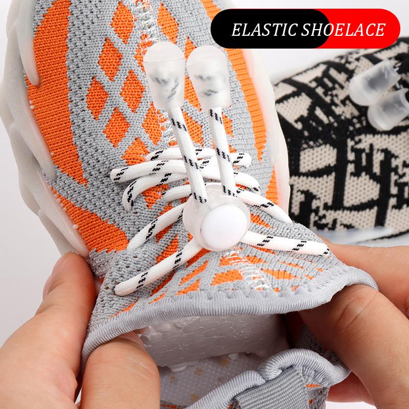 Elastic Round Lock Shoe Laces No Tie Shoelace Children's Sneakers Shoelaces Without Ties Kids Adult Laces for Shoes Shoestrings
