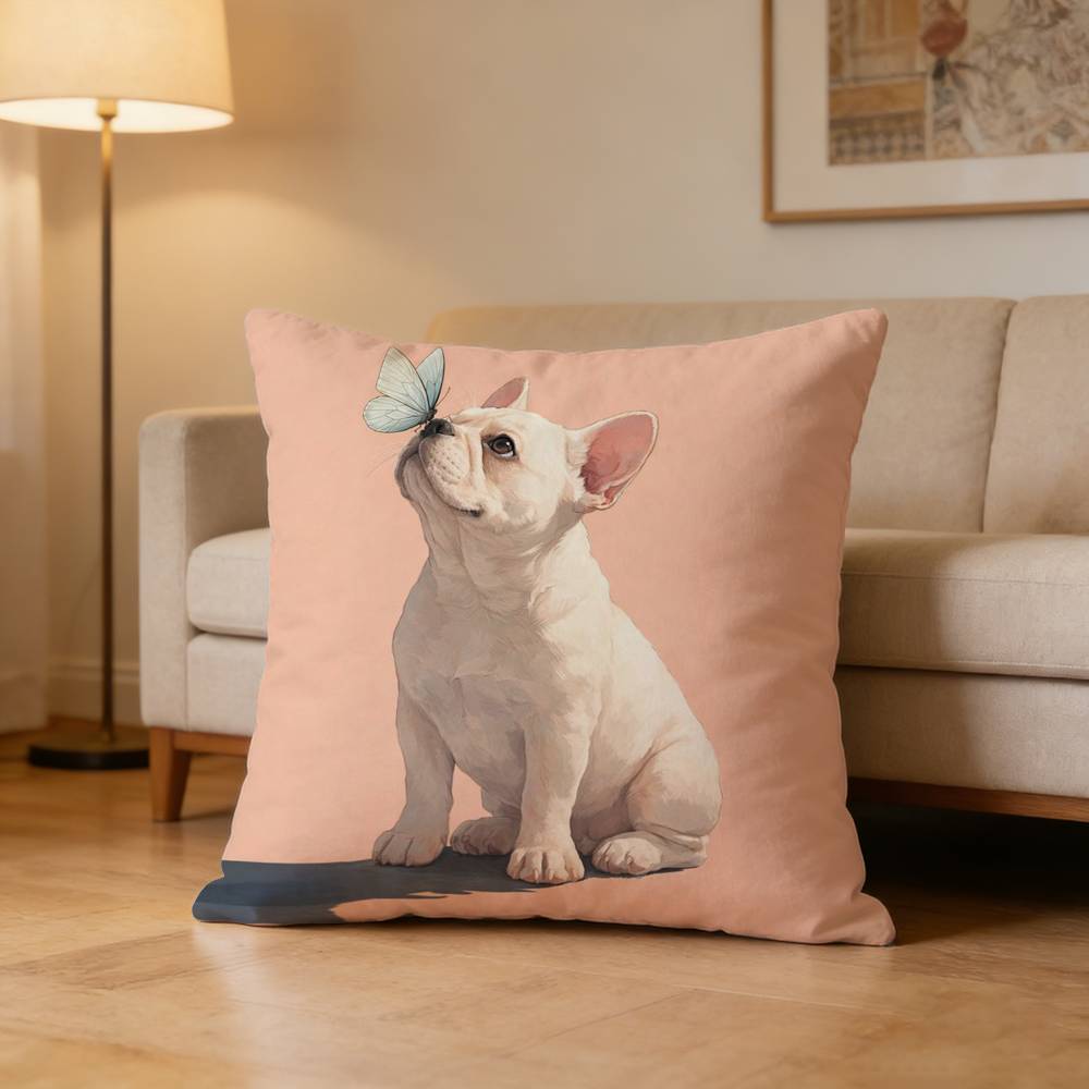 cute French Bulldog Pillow Case Pattern Printed Pillowcase For Living Room Sofa Cushion Cover
