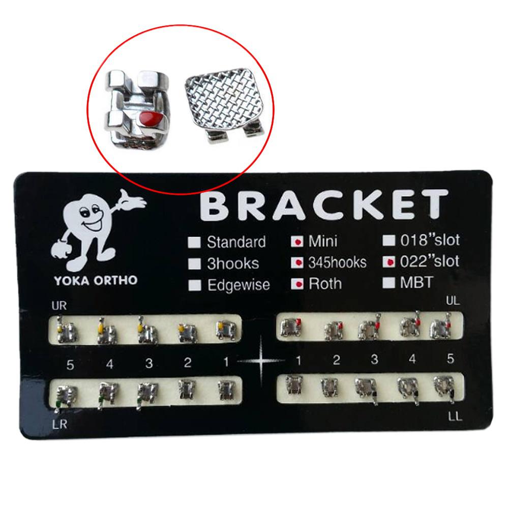Dental Orthodontic Metal Brackets Bondable Mini Roth Vertical V-Slot Roth/ MBT 022 3-4-5 Hooks