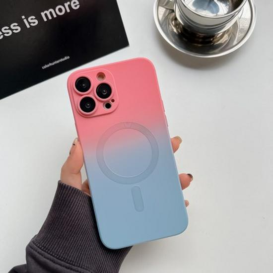 Dual-Color Gradient Magnetic Case for iPhone 15 Pro Max/17 with Lens Protector