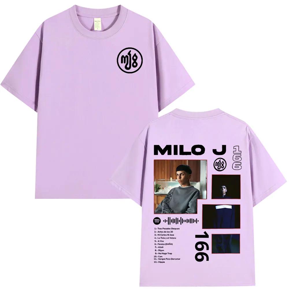Rapper Milo J 166 Album Graphic T Shirt Men Women Fashion Hip Hop T-shirt Cotton Oversized Short Sleeve T-shirts Tops Streetwear